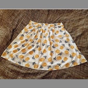 Jessy B Retro Pineapple Print Skirt - 1X